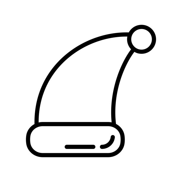 庆祝装饰平线图标。圣诞帽的象征。轮廓标志的移动概念和网页设计，商店图片下载