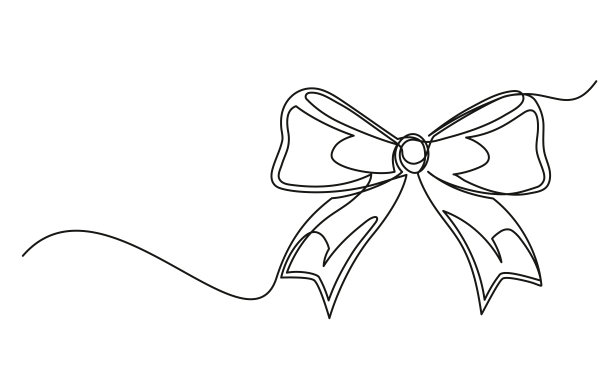 连续的一行画一个圣诞弓图片下载