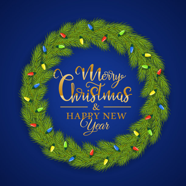 用冷杉树枝装饰的圣诞花环图片下载