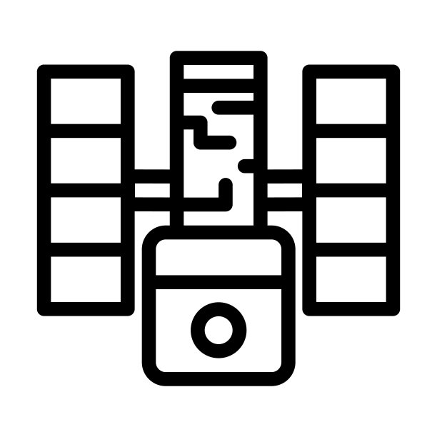 哈勃望远镜线条图标矢量图图片下载