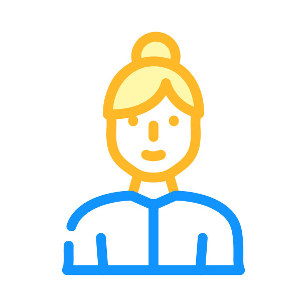 身体正面的女人颜色图标矢量插图图片下载