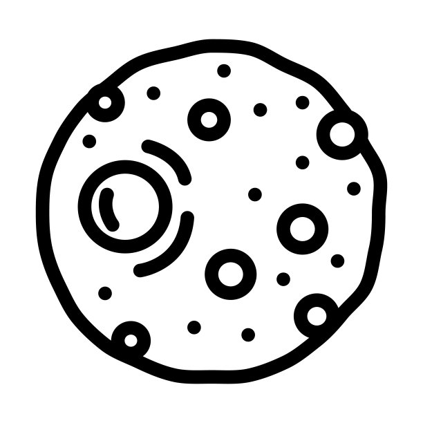 月球地球自然卫星线图标矢量插图图片下载