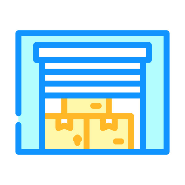 仓库建筑颜色图标矢量插图图片下载