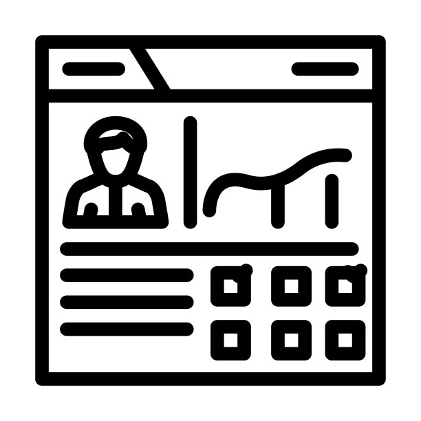 CRM业务营销线图标矢量插图图片下载