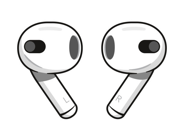 一副现代的无线入耳式耳机。图片下载