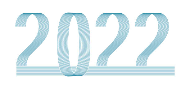 2022新年线条字体素材图片