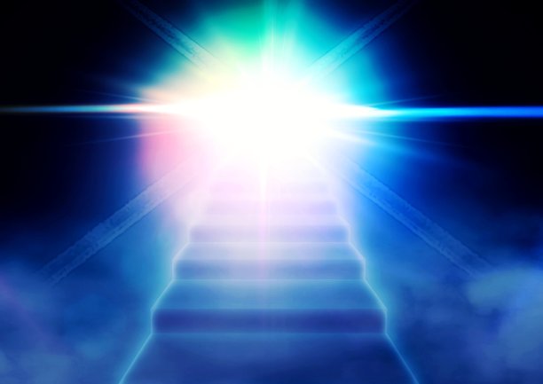 通向光线的抽象楼梯插图图片下载