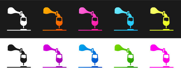 设置葡萄酒品尝图标隔离上图片下载