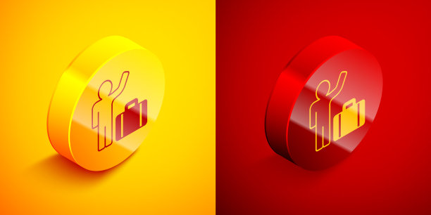 等距游客手提箱图标孤立上图片下载