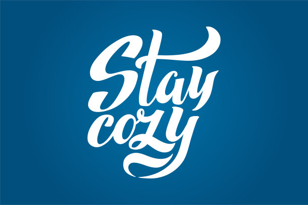 保持温暖，保持舒适的手字书法。冬天的问候。矢量假日插图元素。排版元素图片下载