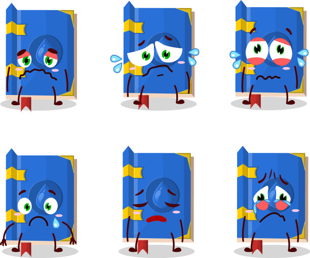 水书中的神奇卡通人物带着忧伤图片下载