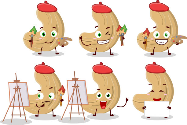 艺术艺术家的腰果卡通人物图片下载