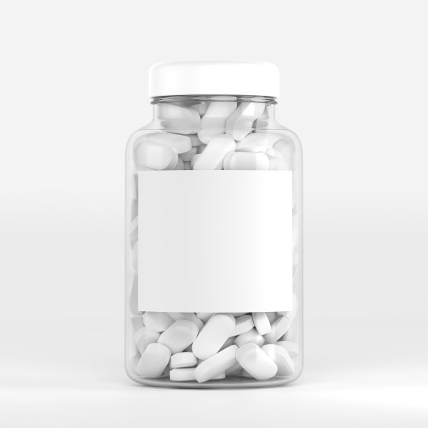 药丸在塑料罐3d渲染图片下载