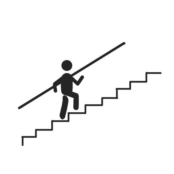 爬楼梯的黑色剪影图片下载
