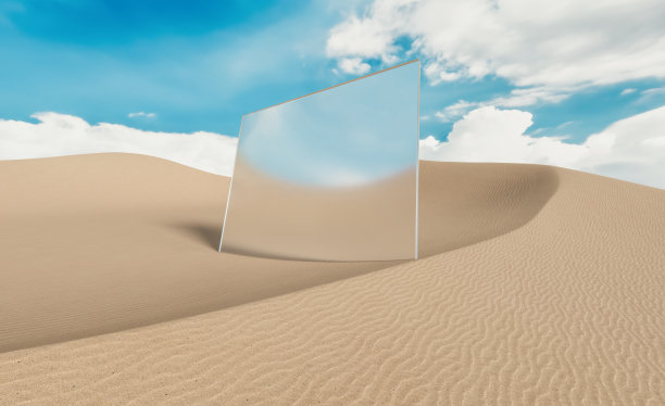 沙漠中的未来抽象玻璃图片下载