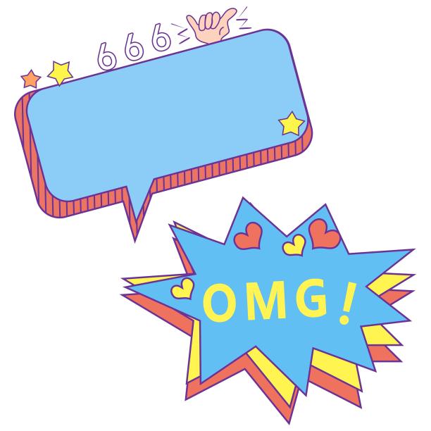 卡通加油对话框图片下载