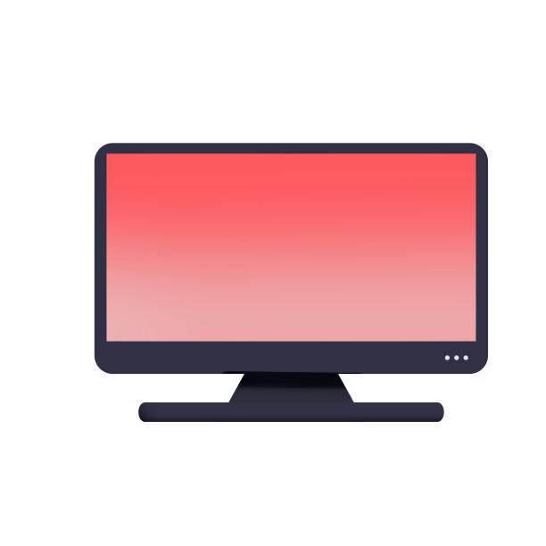 红色台式电脑图片下载