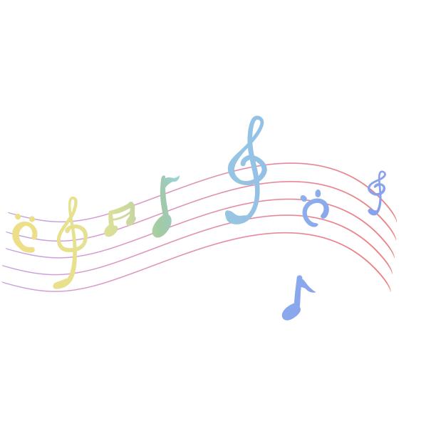 蓝色简笔五线谱图片下载