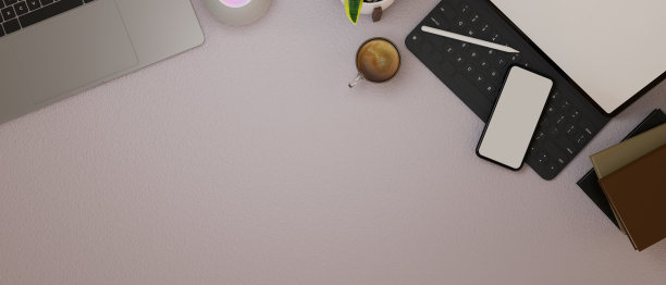 顶视图，工作区与复制空间和现代无线设备图片下载