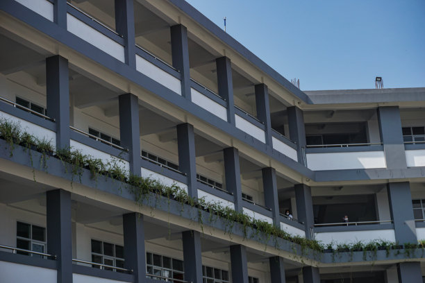 学校建筑的极简构图图片下载