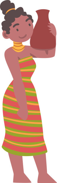 赤脚的非洲土著妇女角色图片下载