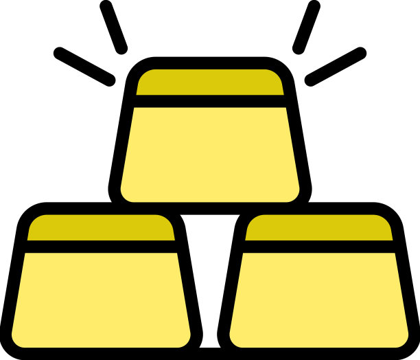 奖励金条图标颜色轮廓图片下载