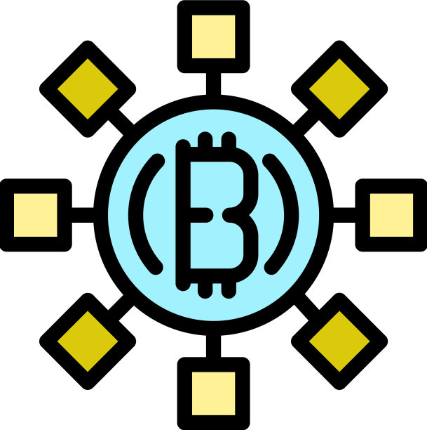 比特币利息图标颜色轮廓图片下载