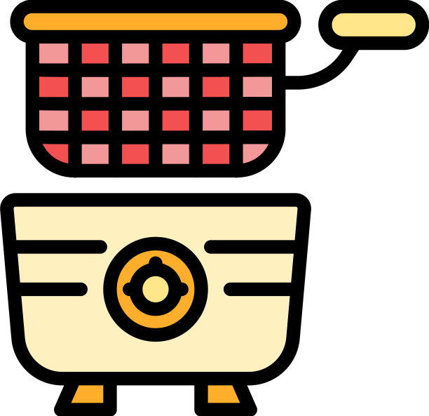 机器油炸锅图标颜色轮廓图片下载