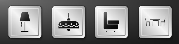 设置台灯、吊灯、扶手椅和木制图片下载