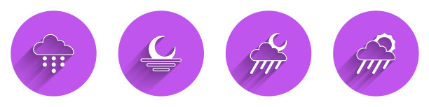 集云与雨，日落和月亮和太阳的图标图片下载