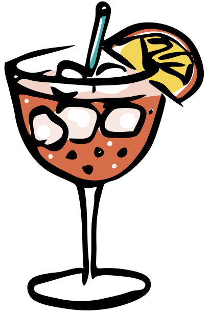 时尚的手绘墨水风格凉爽闪闪发光的橙色Spritz装饰柑橘片在一个经典的玻璃矢量艺术。用于鸡尾酒派对卡，请柬，海报，酒吧菜单，烹饪书食谱图片下载