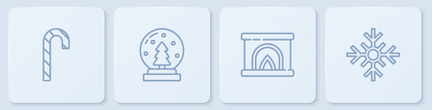 设线圣诞糖果藤室内壁炉图片下载