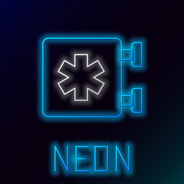 闪烁的霓虹灯线是紧急医疗的象征图片下载