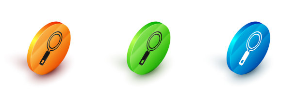 等距放大镜图标隔离在白色图片下载