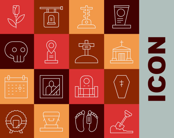 用十字线把铁锹埋在地下棺材里图片下载