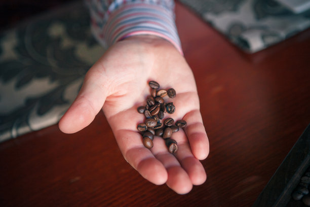 一个手里拿着咖啡豆的男人图片下载