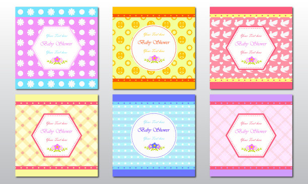 婴儿送礼会邀请卡包图片下载