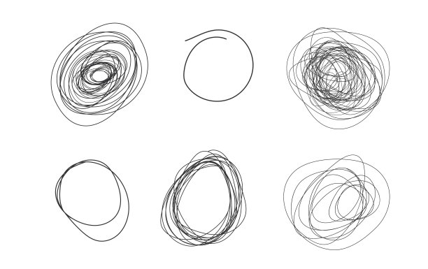 疯狂的乱线。一组杂乱的线索符号连接他们之间的符号线与潦草的圆形元素，徒手绘制。黑白抽象涂鸦，混乱的涂鸦。向量illustra图片下载
