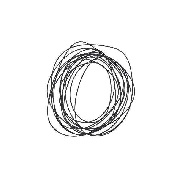 疯狂的乱线。一组杂乱的线索符号连接他们之间的符号线与潦草的圆形元素，徒手绘制。黑白抽象涂鸦，混乱的涂鸦。向量illustra图片下载