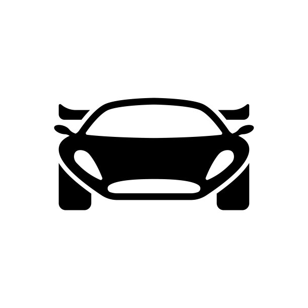 汽车图标。体育比赛运输。黑色的轮廓。前视图。矢量简单的平面图形插图。在白色背景上孤立的物体。隔离。图片下载