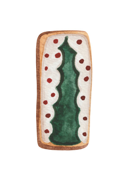 水彩圣诞饼干图片下载