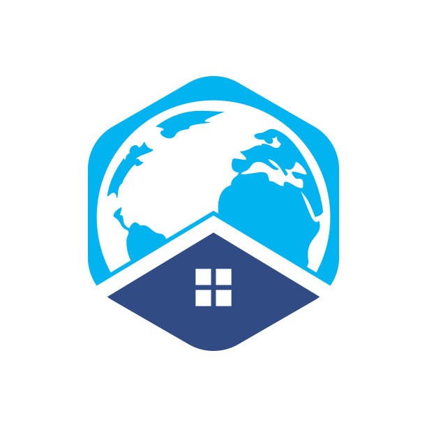 全球家园矢量标志设计模板。图片下载