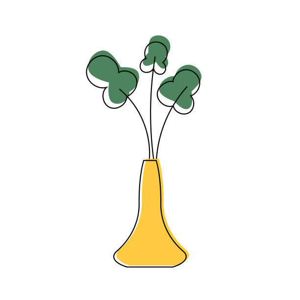 线条画花。植物的艺术。极简主义的花卉设计。矢量插图。图片下载