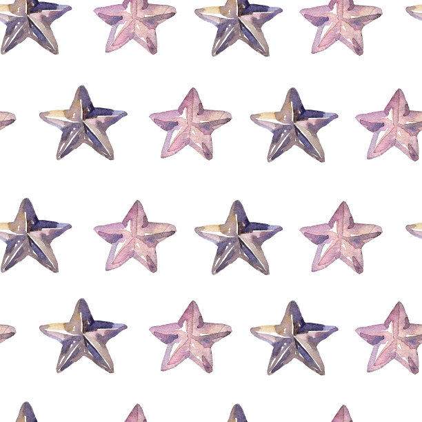 水彩手绘图案与粉红色的星星图片下载