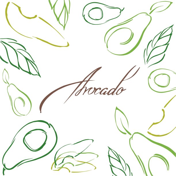 素描鳄梨图片下载