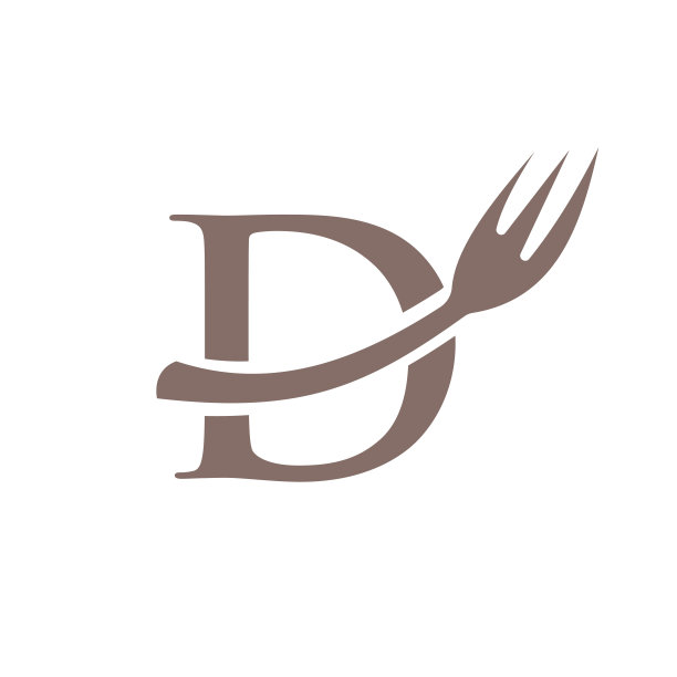 在字母D上的餐厅标志模板图片下载