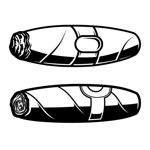 单色风格的古巴雪茄插图。会徽、标志、海报、t恤的设计元素。矢量图图片下载