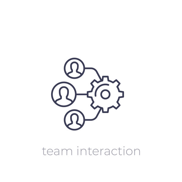 团队互动，人力资源，管理线性图标图片下载