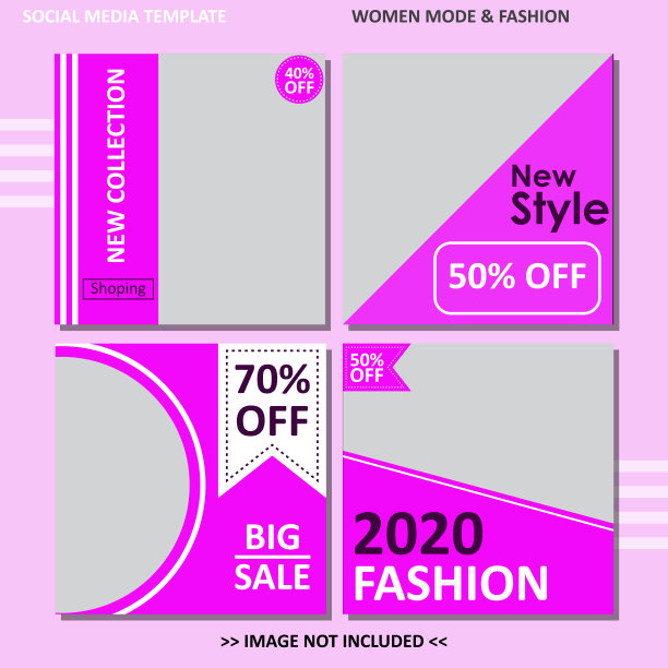 社交媒体女性时尚销售模板设计图片下载