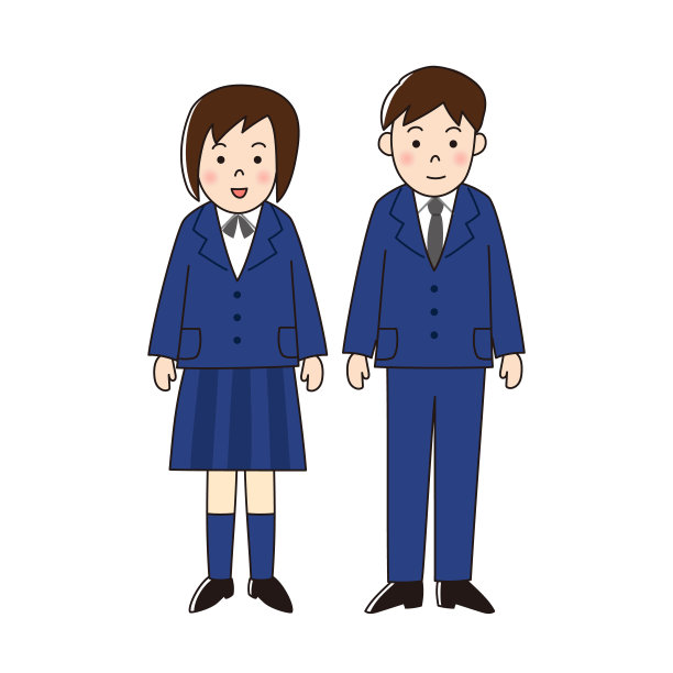 男女学生(冬装)图片下载